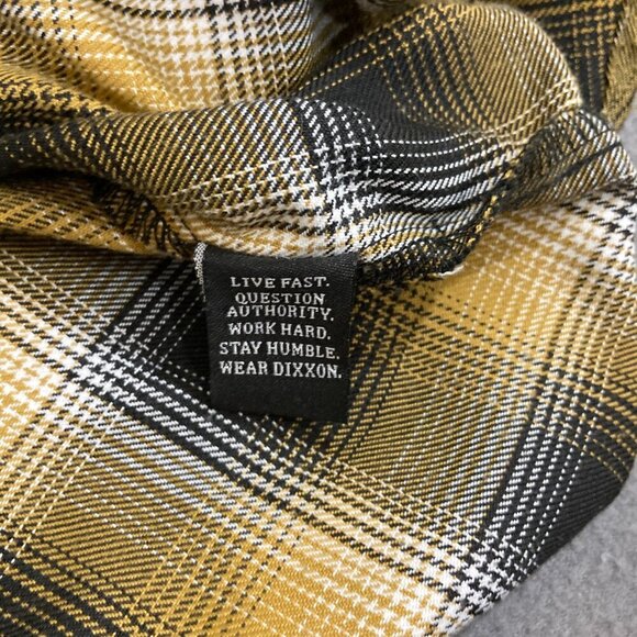 DIXXON The Fxck Cancer Flannel Men's 2X Gold Plaid Button Shirt 2XL - Picture 7 of 10